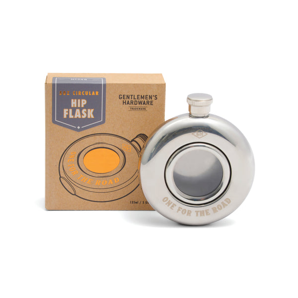 Circular Hip Flask One For The Road