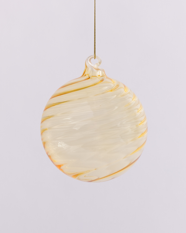 Champagne Spiral Glass Bauble