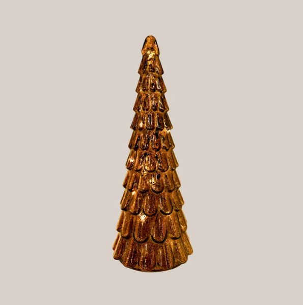 Frost Drop Glass Tree in Brown - 33cm