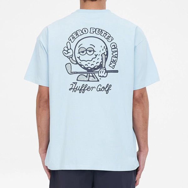 Huffer - Block Tee/22 Zero Putts Ice Blue - Small