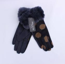 Gloves Grey With Print Cuff