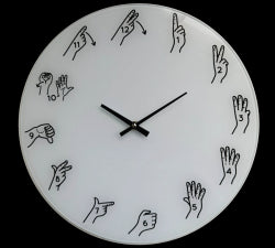 Clock Sign Language On Glass