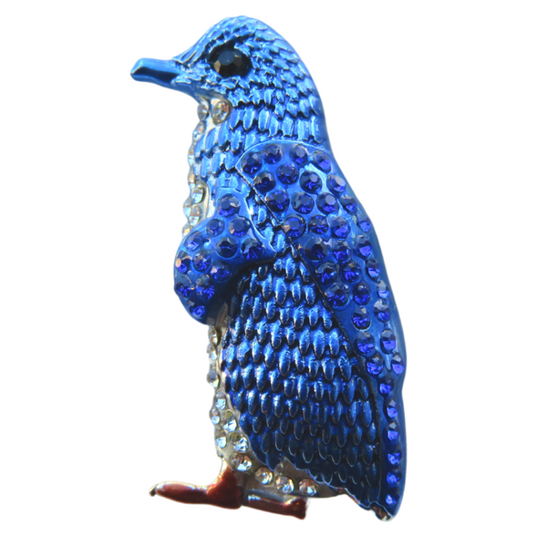 Brooch Blue Penguin