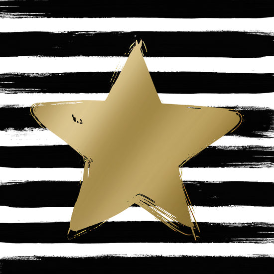 Napkin Stripes Gold Star
