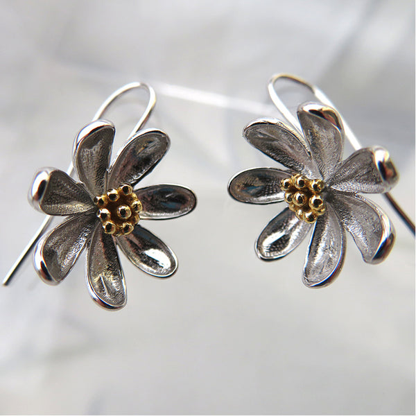 Earrings Stirling Silver Clematis